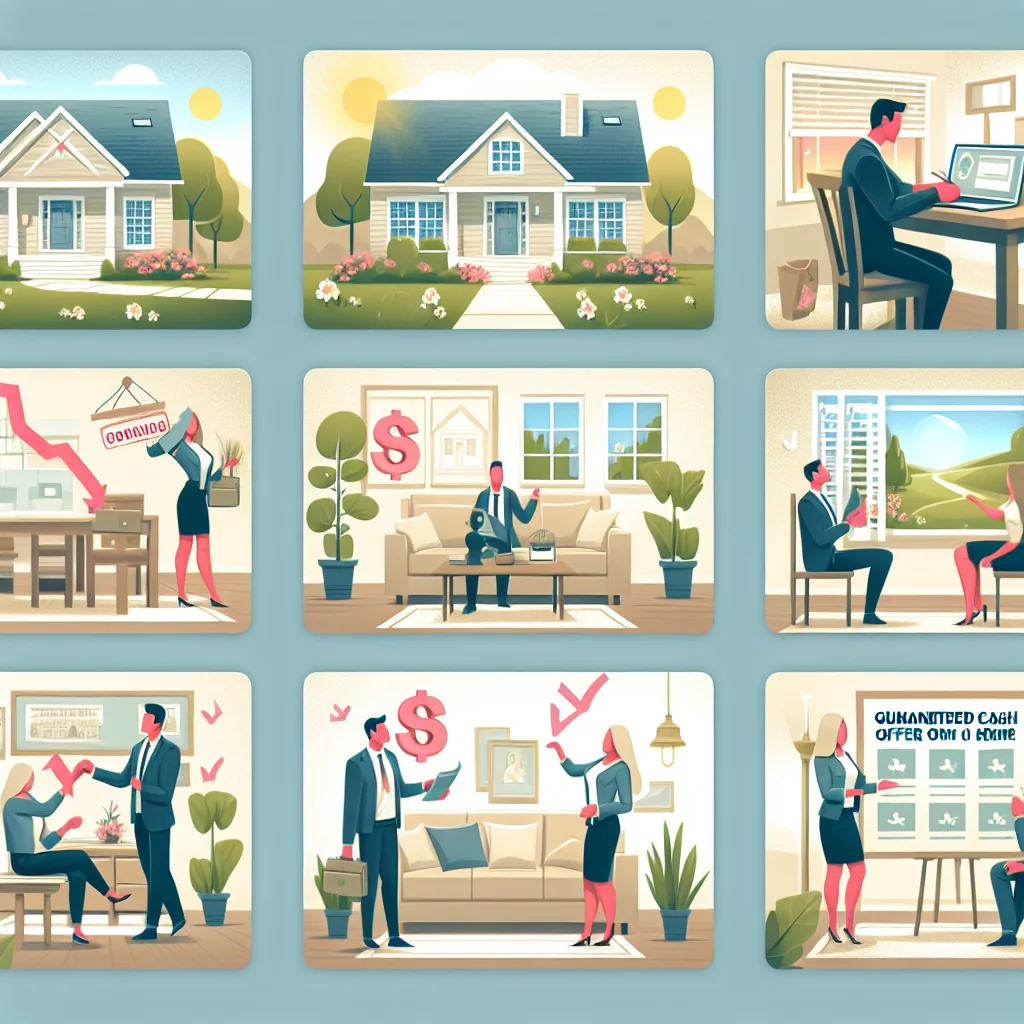 A step-by-step visual process guide demonstrating how guaranteed cash offer on your home works