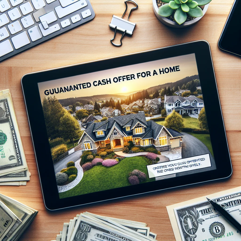 A professional team working on guaranteed cash offer on your home solutions in a modern office environment