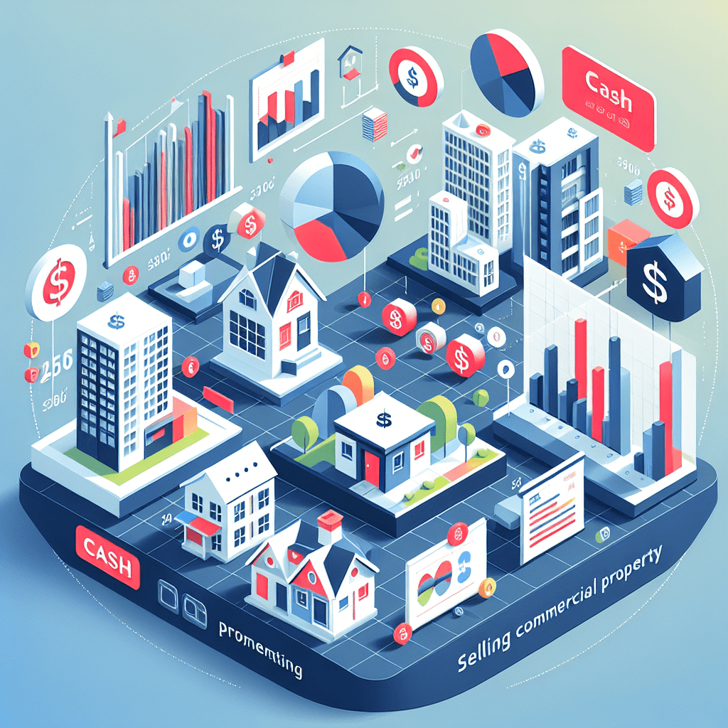 An illustrated diagram showing the key benefits and advantages of implementing sell commercial property for cash strategies e