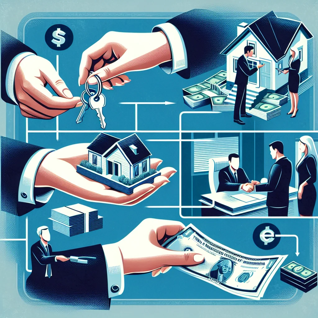 A step-by-step visual process guide demonstrating how sell inherited property for cash works