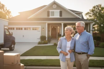 An illustrated diagram showing the key benefits of selling home quickly during retirement downsizing strategies