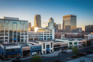 A professional team working on local market trends cash offers commercial real estate solutions in a modern office environment