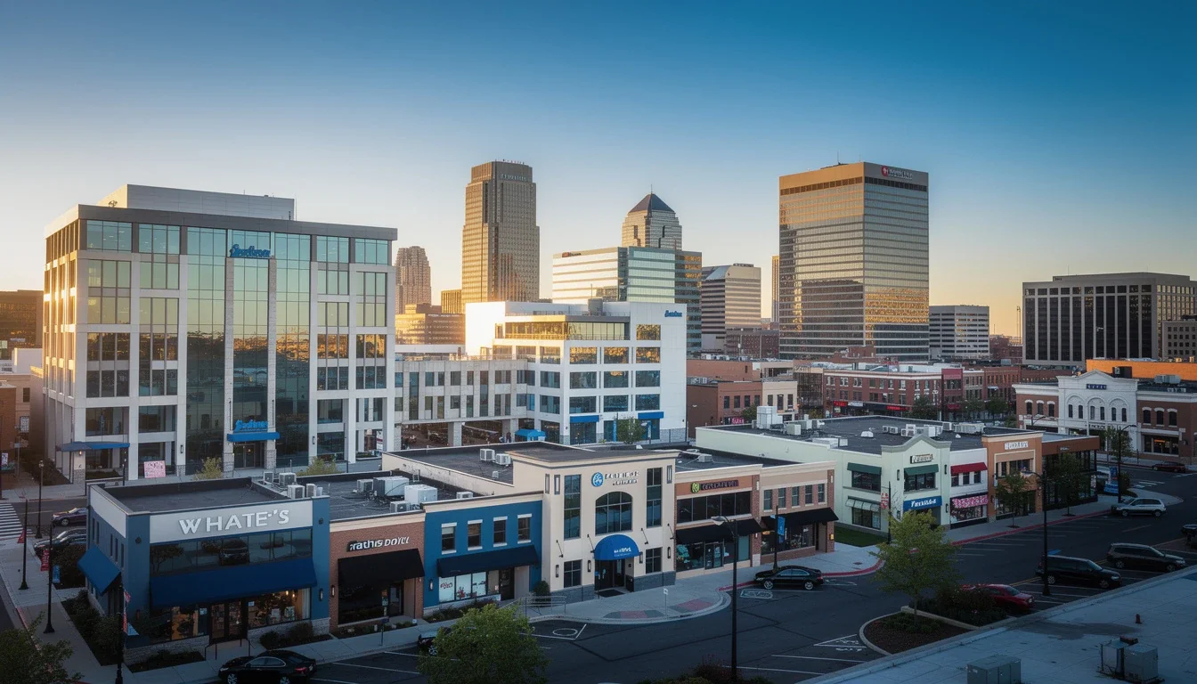 A professional team working on local market trends cash offers commercial real estate solutions in a modern office environment