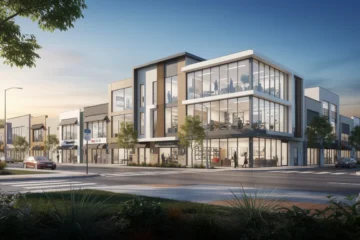 A professional team working on sell commercial property with leases intact solutions in a modern office environment