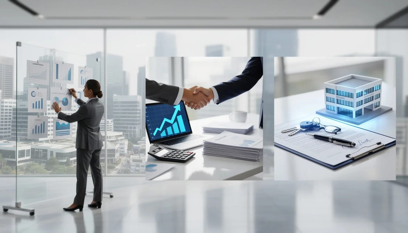 A step-by-step visual process guide demonstrating how local market trends cash offers commercial real estate works