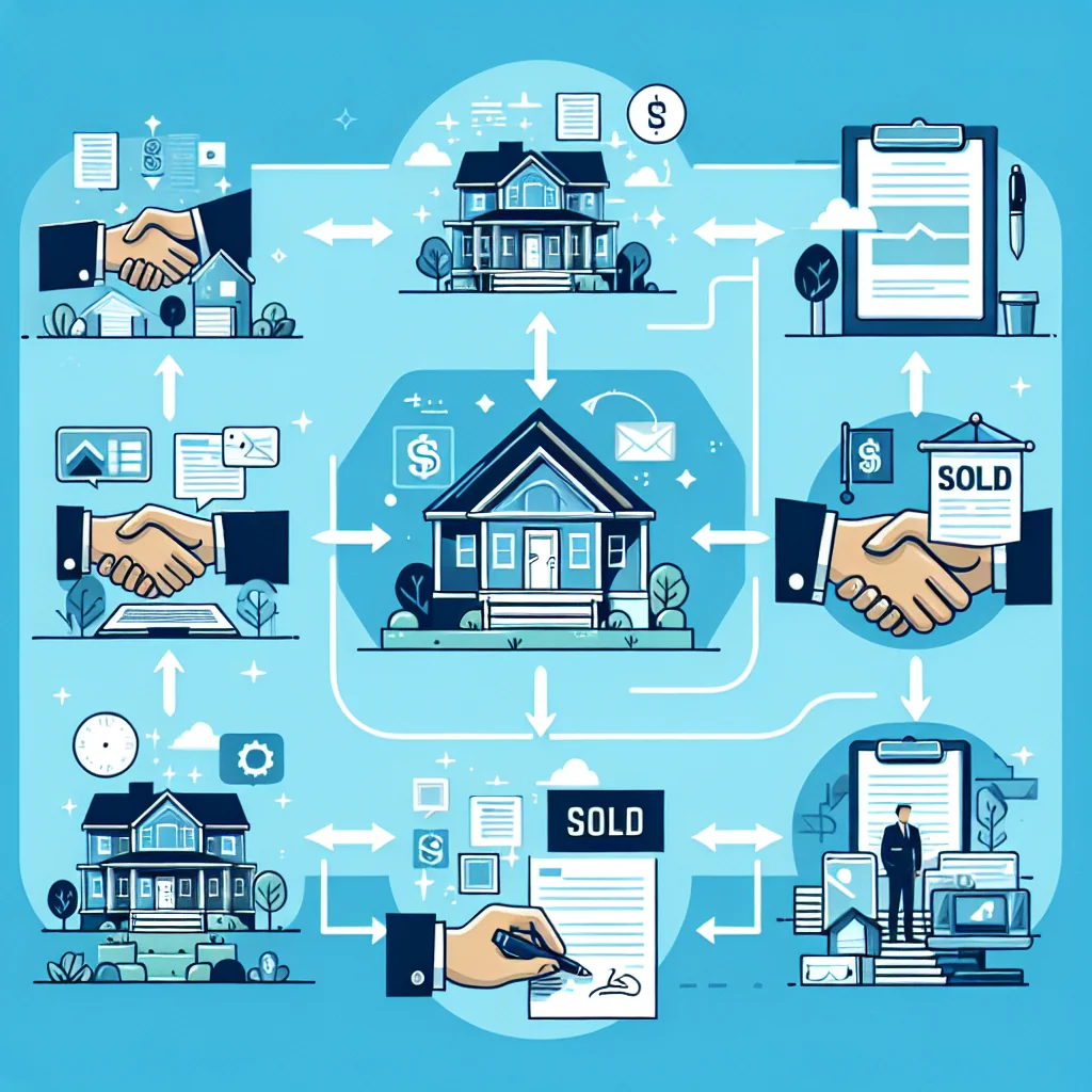 A step-by-step visual process guide demonstrating how off market real estate sale works